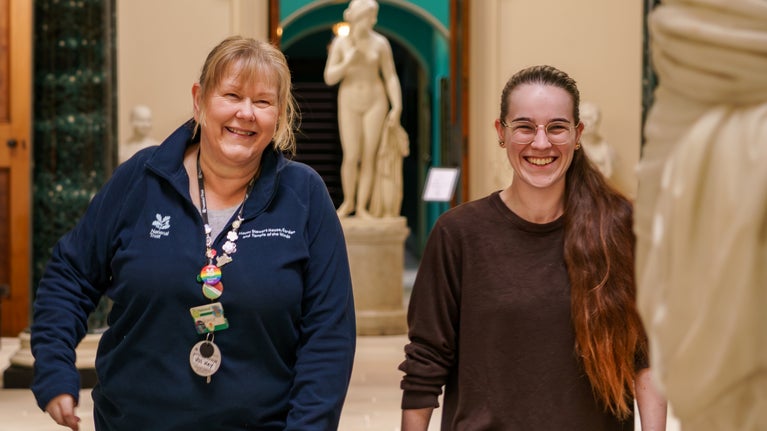Volunteers and visitors in the House - Mount Stewart